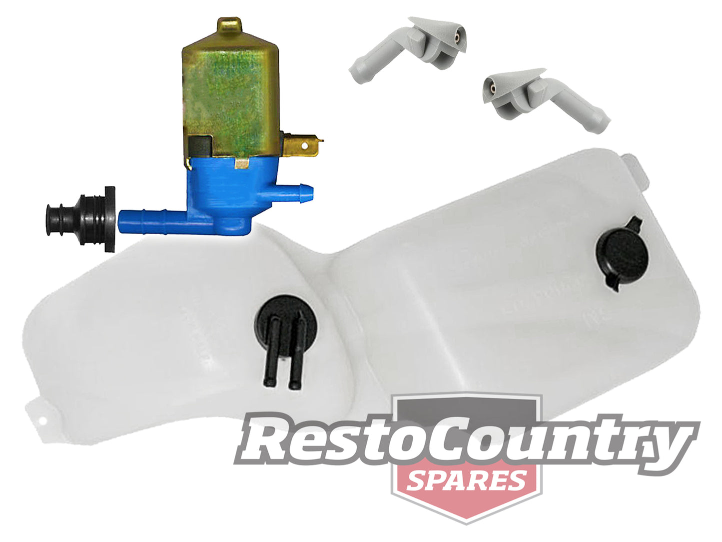 Holden Windscreen Washer Bottle + Radiator Overflow + Pump + Nozzles WB NEW tank - k92003705-b