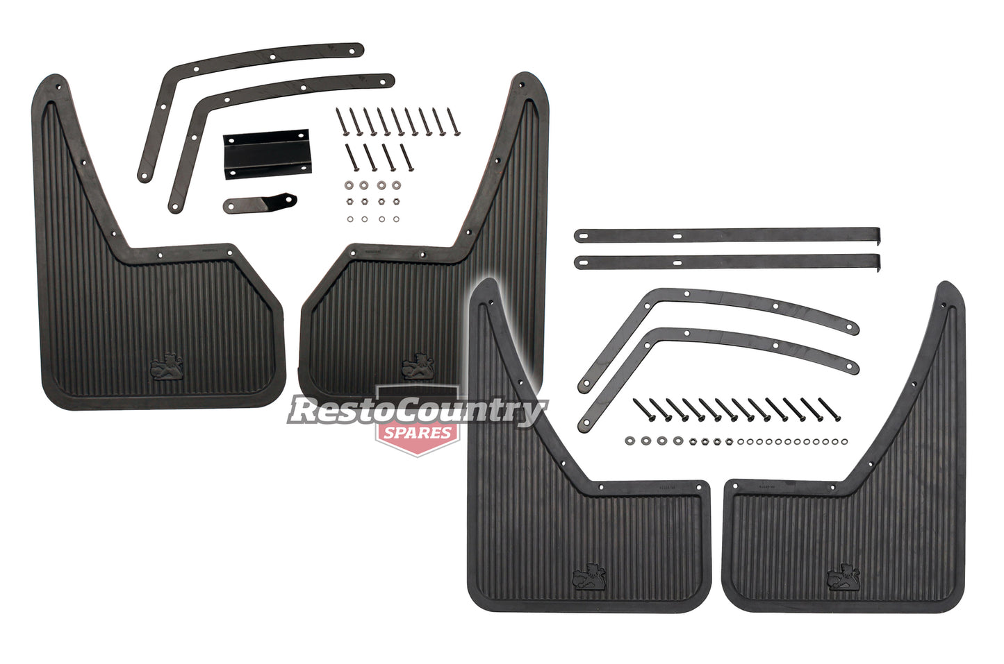 Holden Commodore FRONT + REAR Mud Flaps with Logo Kit VB VC VH Sedan mudflap - k92004083x4