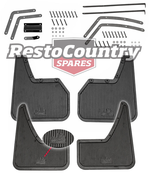 Holden Commodore FRONT + REAR Mudflap Set NEW VK VL SEDAN W/Lion Logo mud flaps - k92020918-a