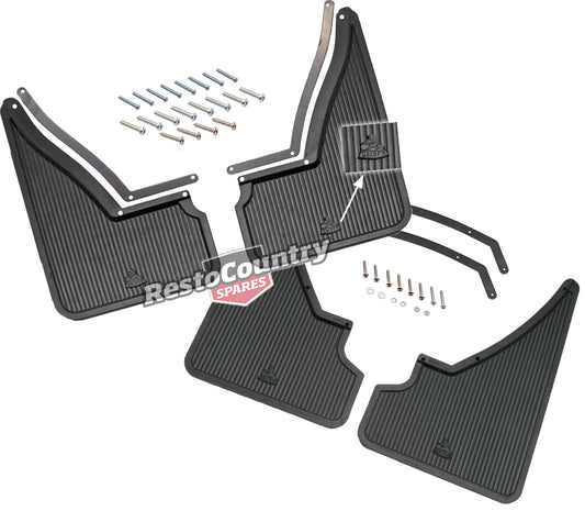 Holden FRONT+REAR Mud Flaps HQ HJ HX Coupe.HQ HJ HX HZ WB Ute Van w/Logo Mudflaps - k92021177-0200b
