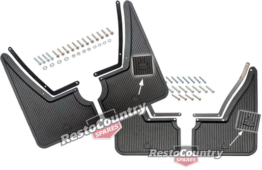 Holden FRONT +REAR Mud Flaps HJ HX HZ Sedan Wagon 'Holden Logo' Mudflaps - k92021177-1180