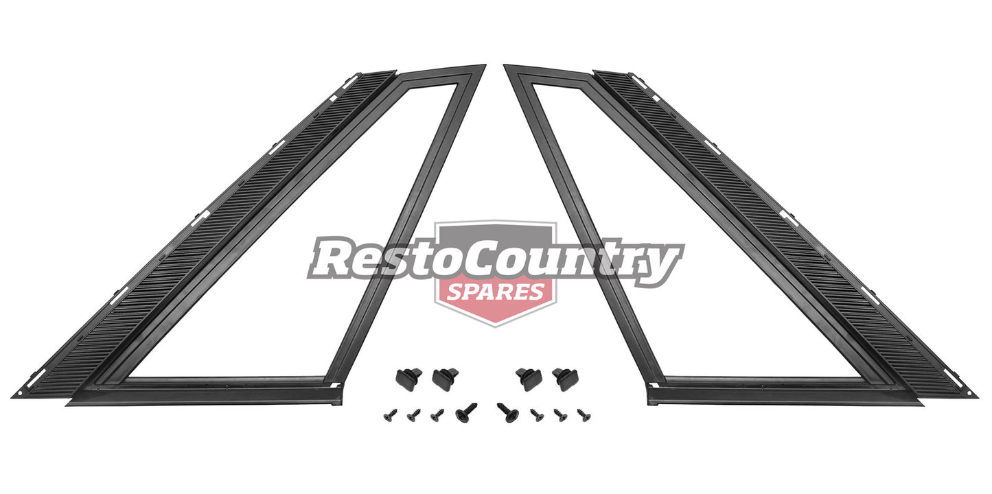 Holden Commodore VL Sedan Rear Quarter Window Surround PAIR glass frame garnish - k92024597-a