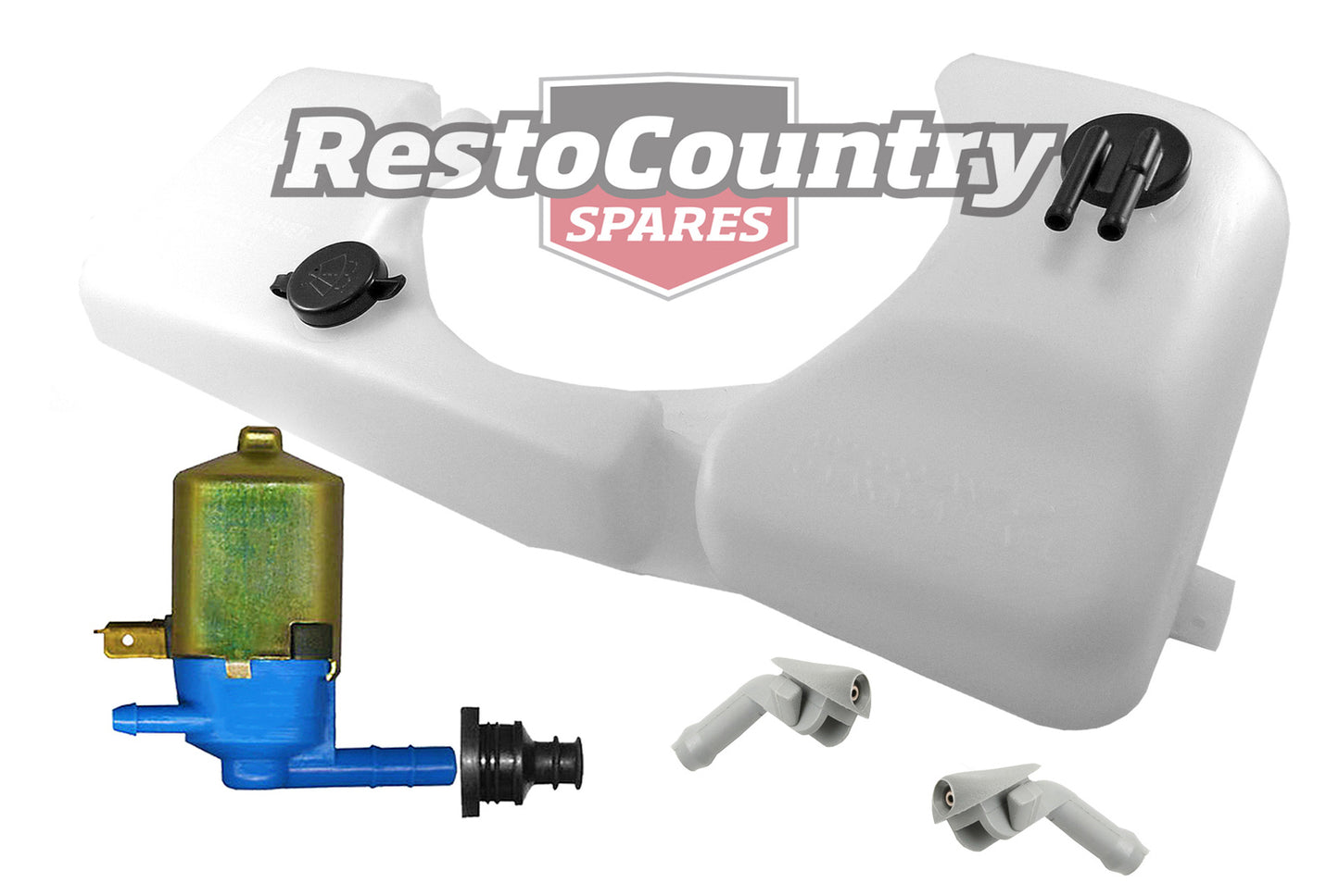 Holden Commodore Radiator Overflow +Washer Bottle+Pump+Jet Nozzle VL V6 V8.VN V6 - k92025028-b