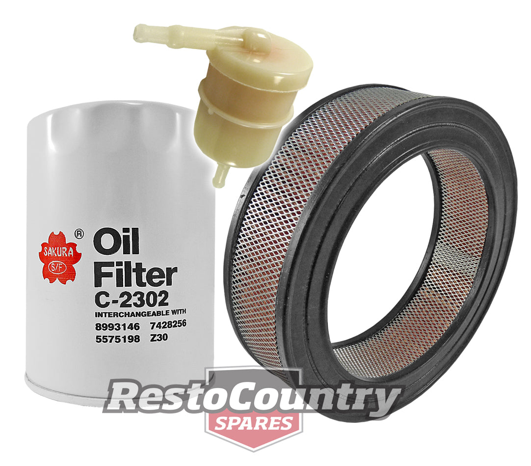 Holden Service Oil +Air +Fuel Filter Kit 4 & 6cyl EH-WB LC-UC VB-VK 138 149 161 173 179 186 202 - kA2301-a