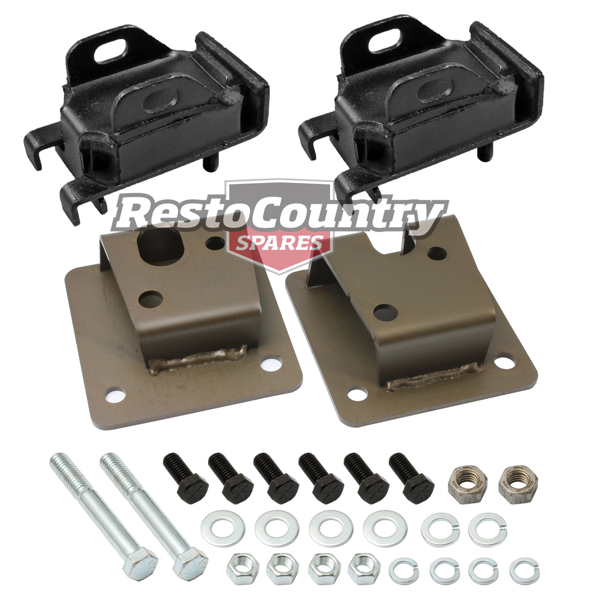 Holden Chev Engine Mount + Spacer + Bolt Kit 350 V8 HQ HJ HX HZ WB Torana LH LX - kA1157-c