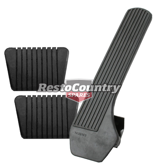 Holden Accelerator Pedal +Brake +Clutch Pedal Pad HK HT HG inc Floor Bracket - kAP1003_PP1161x3