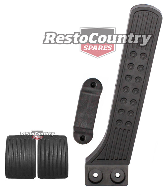 Holden Torana LC Accelerator Pedal +Bracket + Brake +Clutch Pedal Pads throttle - kAP1008-PP1029x3