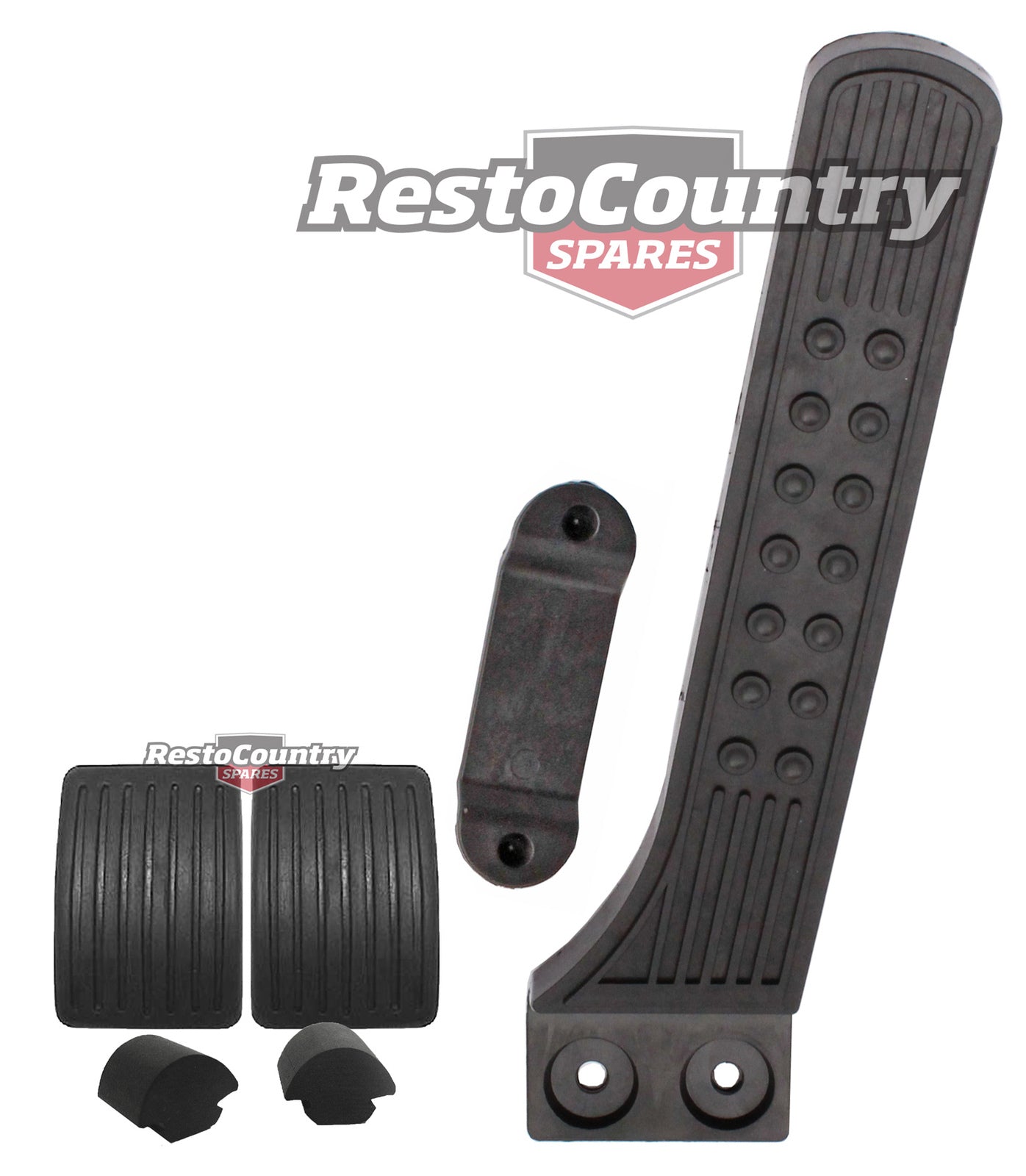 Holden Torana LC Accelerator Pedal +Bracket +Brake +Clutch Pedal Pads +Bump Stop - kAP1008-PP1029x5