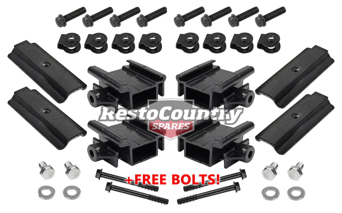 Holden Commodore VL Rear Bumper Bar Slider + Mounting Bracket + Facia Bolt Kit -kAPP525-f