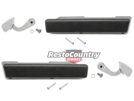 Holden FRONT Armrest BLACK + Inner Door Handle Kit Left+ Right HQ HJ HX HZ WB - kAR1002-1003-a
