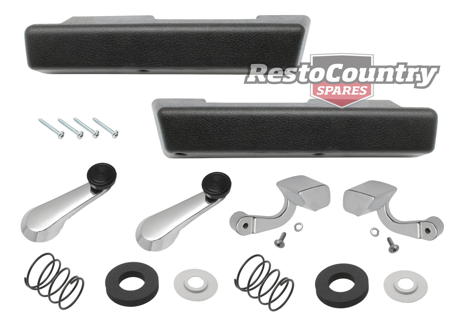 Holden Front Arm Rest + Door +Window Winder Handle Set x2 HQ HJ HX HZ WB Ute Van - kAR1002-a