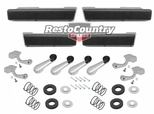 Holden Front + Rear Arm Rest +Winder + Door Handle Set x4 HQ HJ HX HZ WB Sed Wag - kAR1002-b
