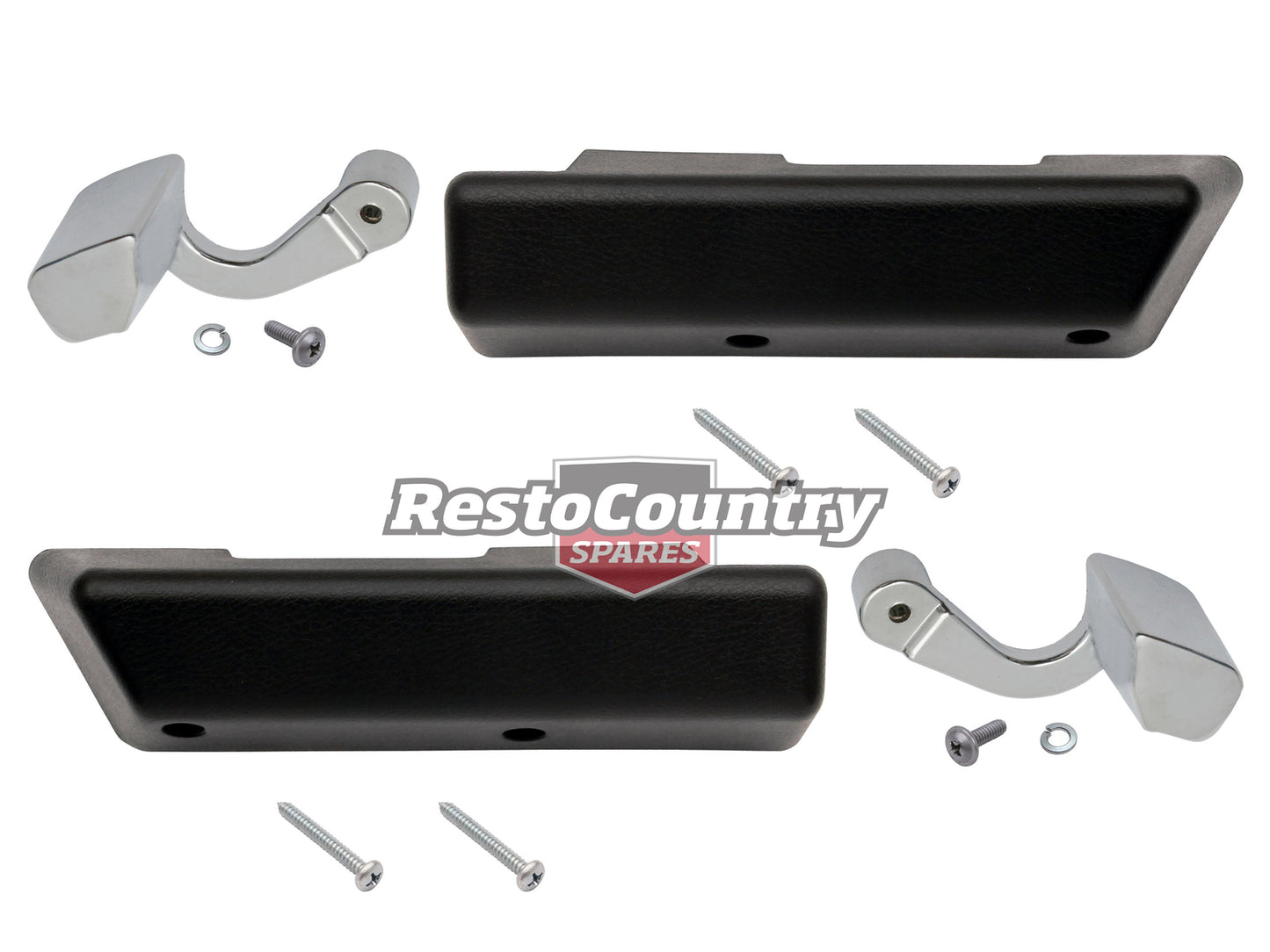Holden REAR Armrest BLACK + Inner Door Handle Kit Left+ Right HQ HJ HX HZ WB - kAR1008-1009-a