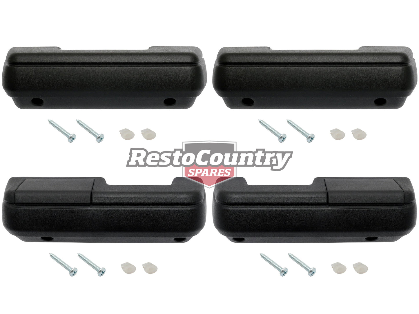Holden Commodore FRONT + REAR Armrest Kit Black VB VC VH VK VL - kAR1012_AR1015x4