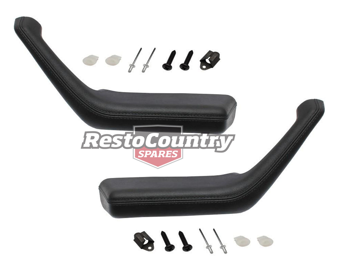 Ford Front Armrest Pair LEFT + RIGHT + Fitting Kit XA XB- GT /Fairmont Black NEW - kAR2004-5