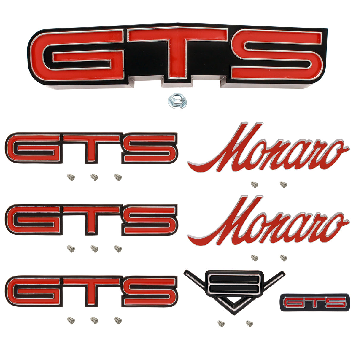 Holden HQ GTS V8 Badge Kit NEW Grille + Guard +Boot +Steering Wheel Monaro Coupe - kB1010x8