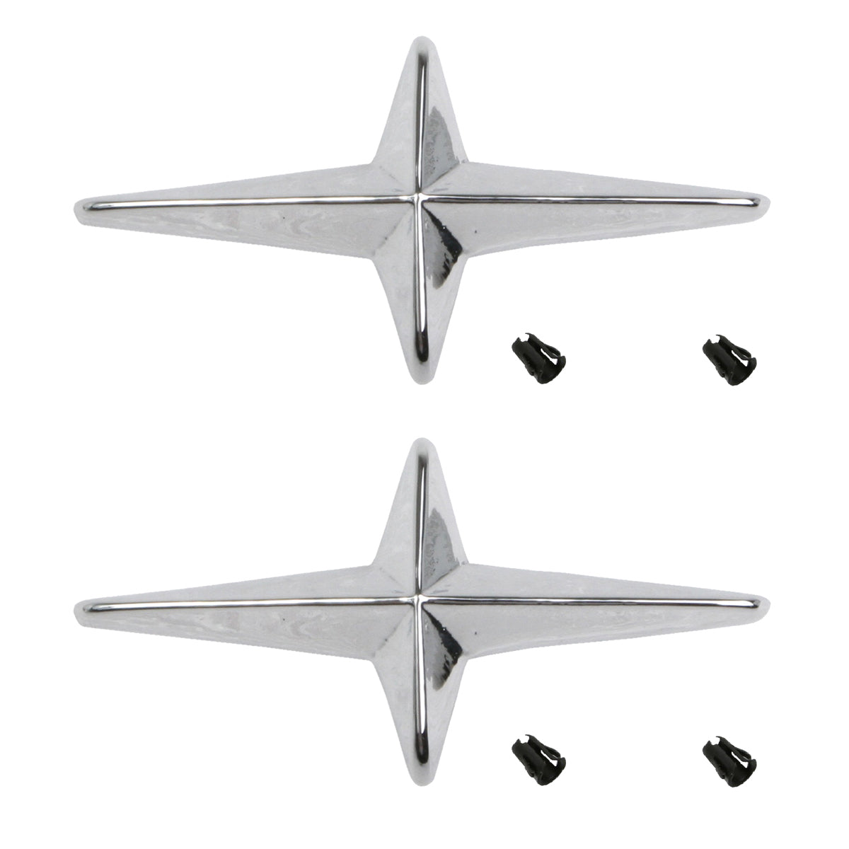 Holden "Star" Badge PAIR FB Fender / Guard  emblem  chrome  cross - kB1024-a