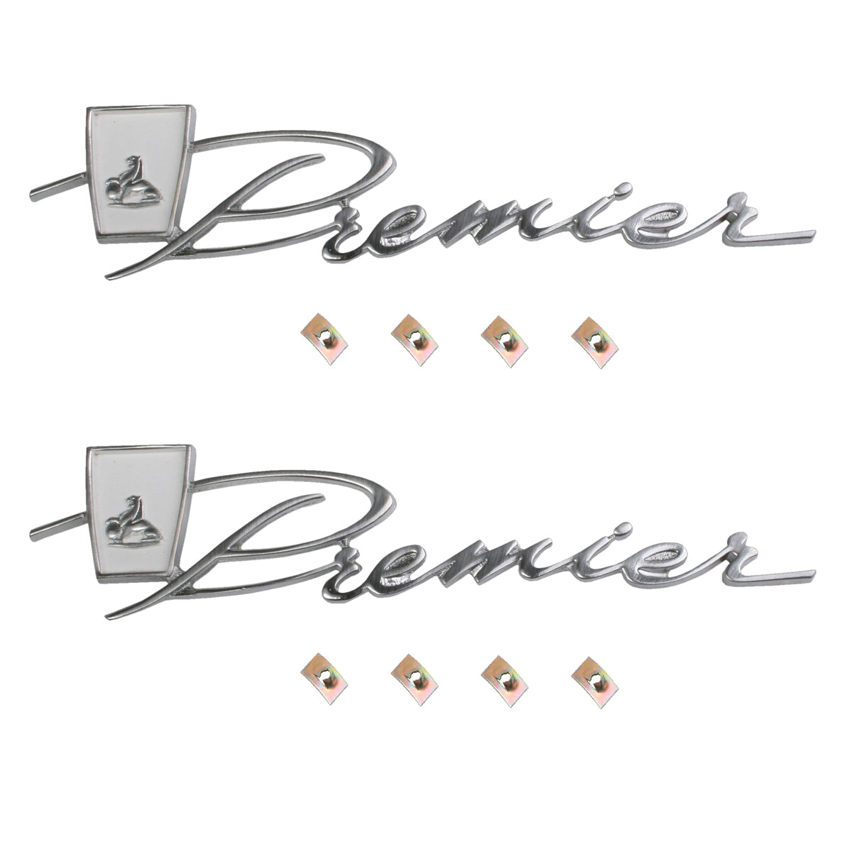 Holden "Premier" Roof Turret Badge x2 HR emblem pillar prem - kB1035-a