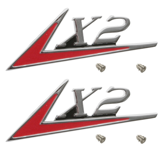 Holden 'X2' Badge HD HR Fender / Guard or Boot PAIR emblem - kB1036-a