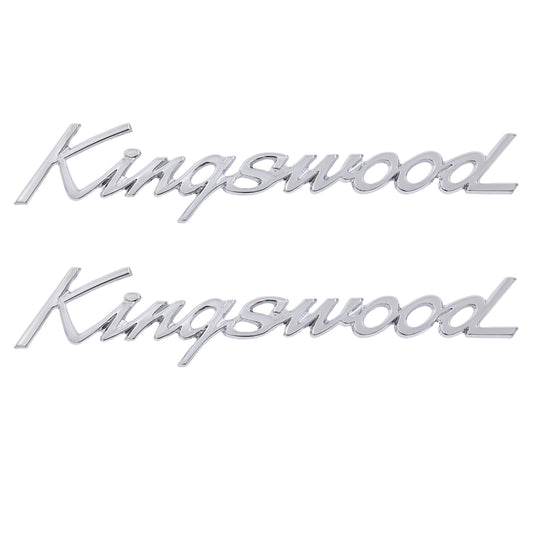 Holden - KINGSWOOD - Guard Badge x2 NEW HK HT HG Alloy die cast chrome - kB1041-a