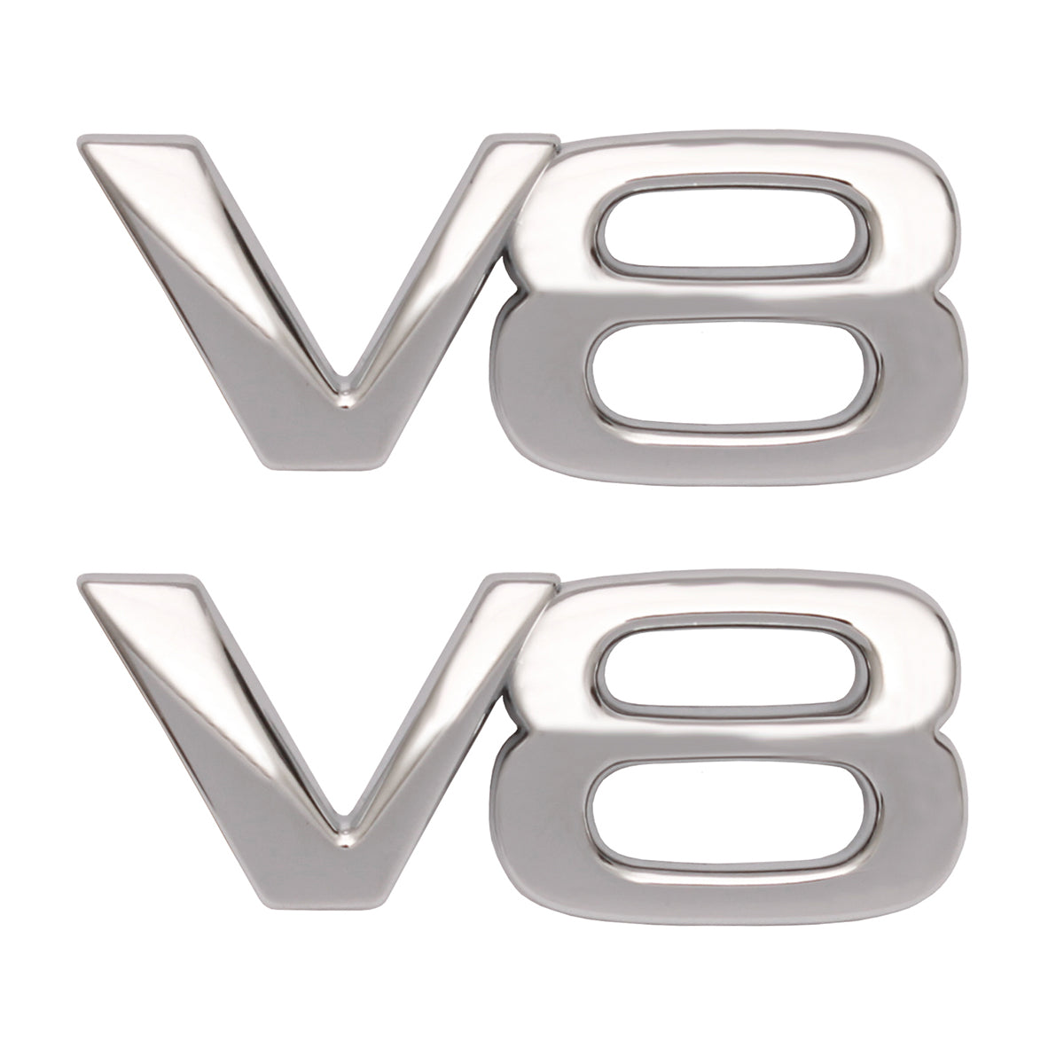Holden Commodore "V8" Guard Badge PAIR VS VT 5.0 Series 1 silver 304 fender - kB1070-a