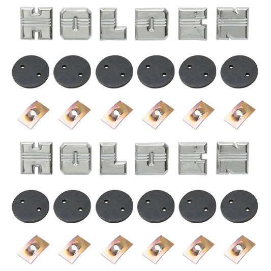 Holden FX Badge Letter Set x2 + Clips + Seals -H O L D E N- BONNET + BOOT emblem - kB1082-a