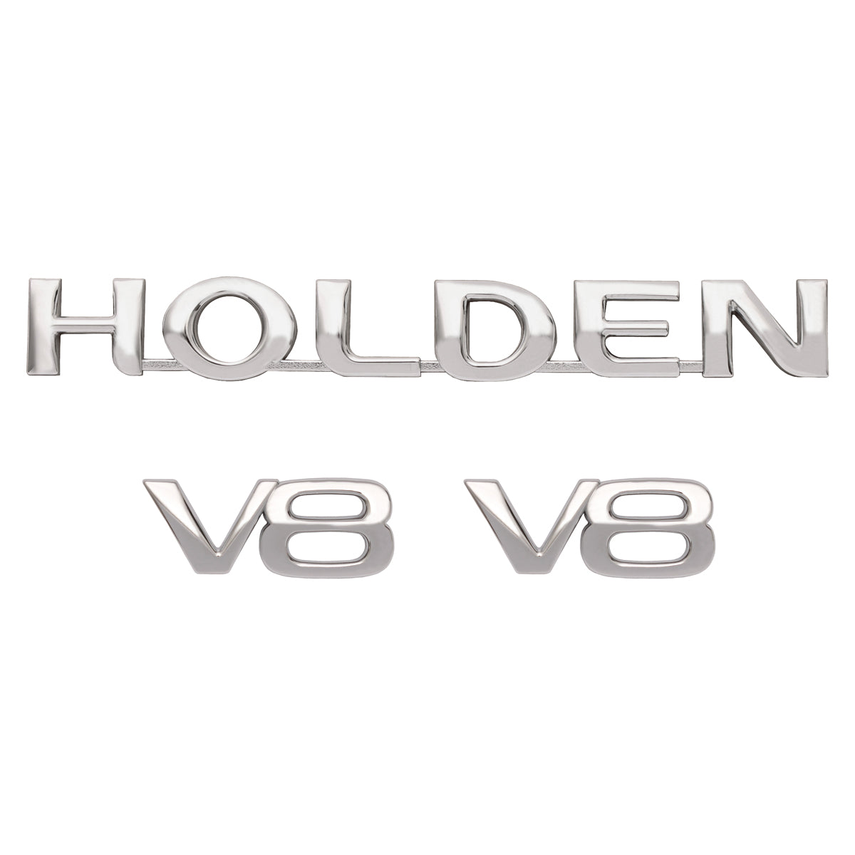 Holden Commodore "HOLDEN" Rear + "V8" Guard Badge Kit VS Sedan Chrome / Silver - kB1141-a