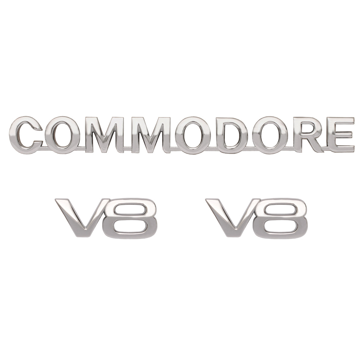 Holden "COMMODORE" Rear + "V8" Guard Badge Kit VS S2 Sedan Chrome / Silver boot - kB1144-a