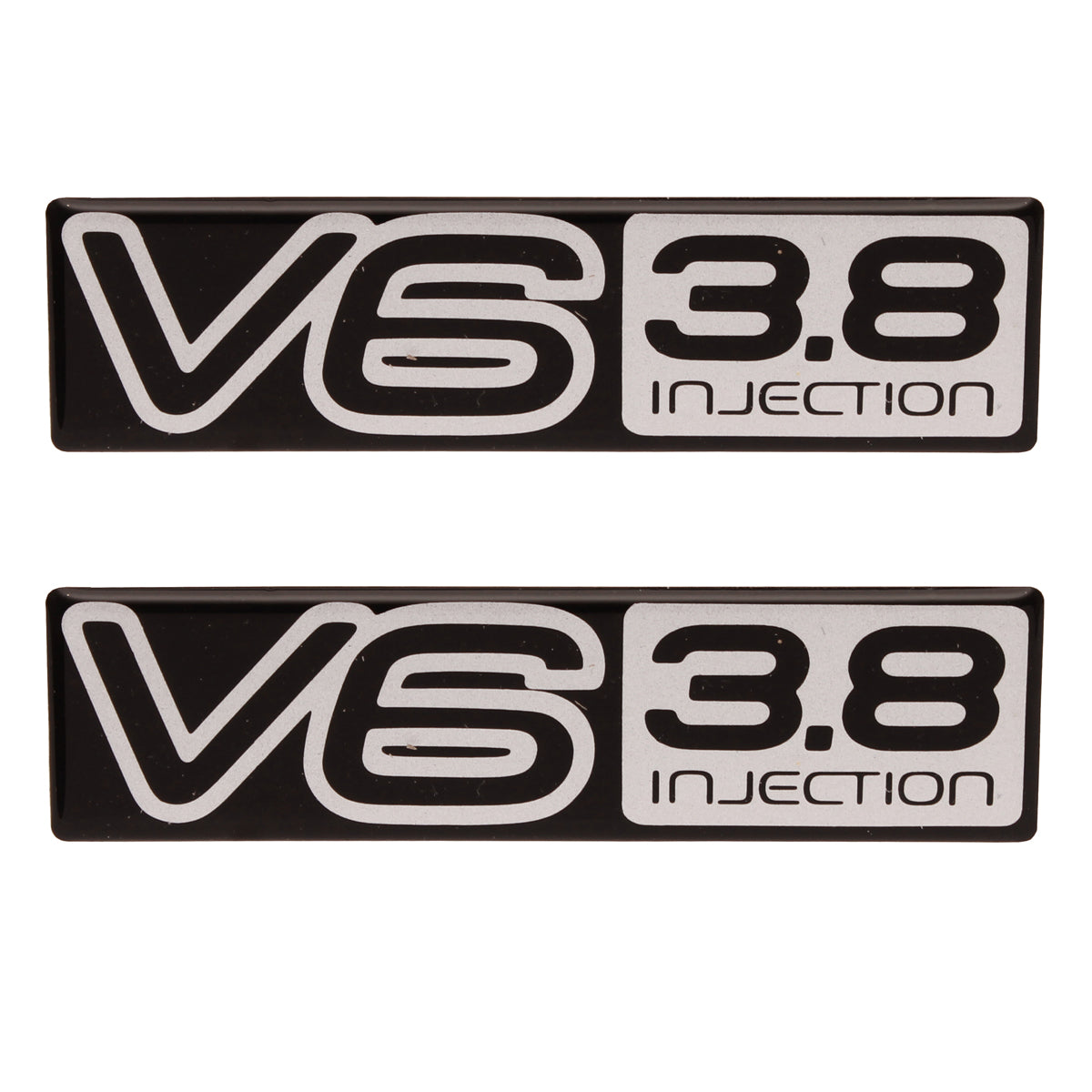 Holden Commodore VP Silver V6 3.8 Injection Badge x2 Front Fender / Guard emblem - kB1175-a