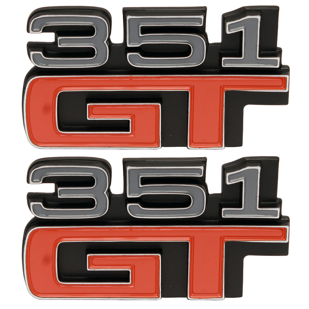 Ford '351 GT' Badge Pair - Fender / Guard x2 XA GT Sedan or Coupe emblem boot - kB2019-a