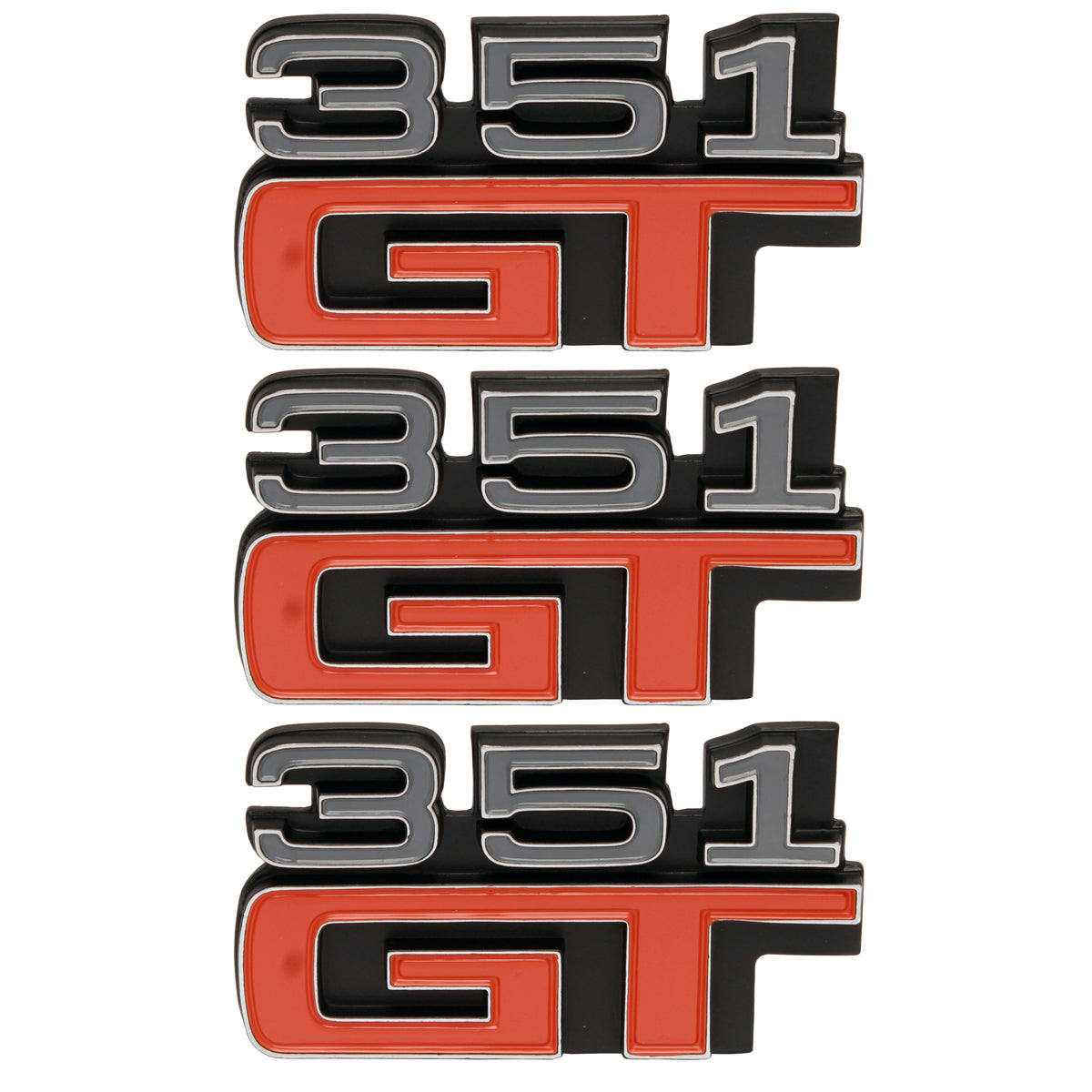 Ford '351 GT' Badge Kit x3 - Guard / Fender + Boot Panel XA GT Coupe emblem - kB2019-b