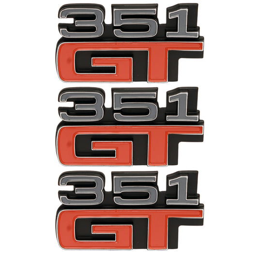 Ford '351 GT' Badge Kit x3 - Guard / Fender + Boot Panel XA GT Coupe emblem - kB2019-b