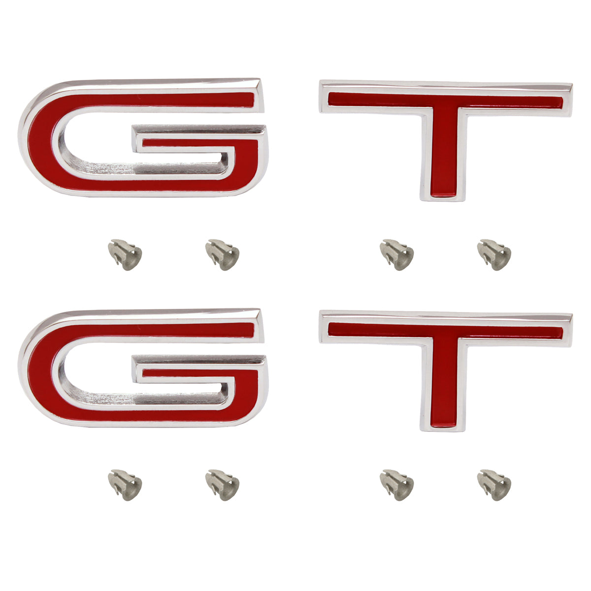 Ford Large Red G T Letters Badge PAIR Fit Pillar Boot or Bonnet x2 XT GT - kB2028x2