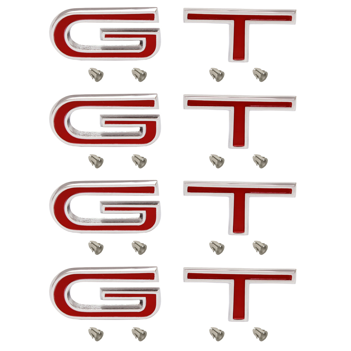 Ford Large Red G T Letters Badge SET Pillar + Boot + Bonnet x4 XT GT - kB2028x4