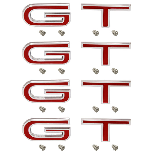 Ford Large Red G T Letters Badge SET Pillar + Boot + Bonnet x4 XT GT - kB2028x4