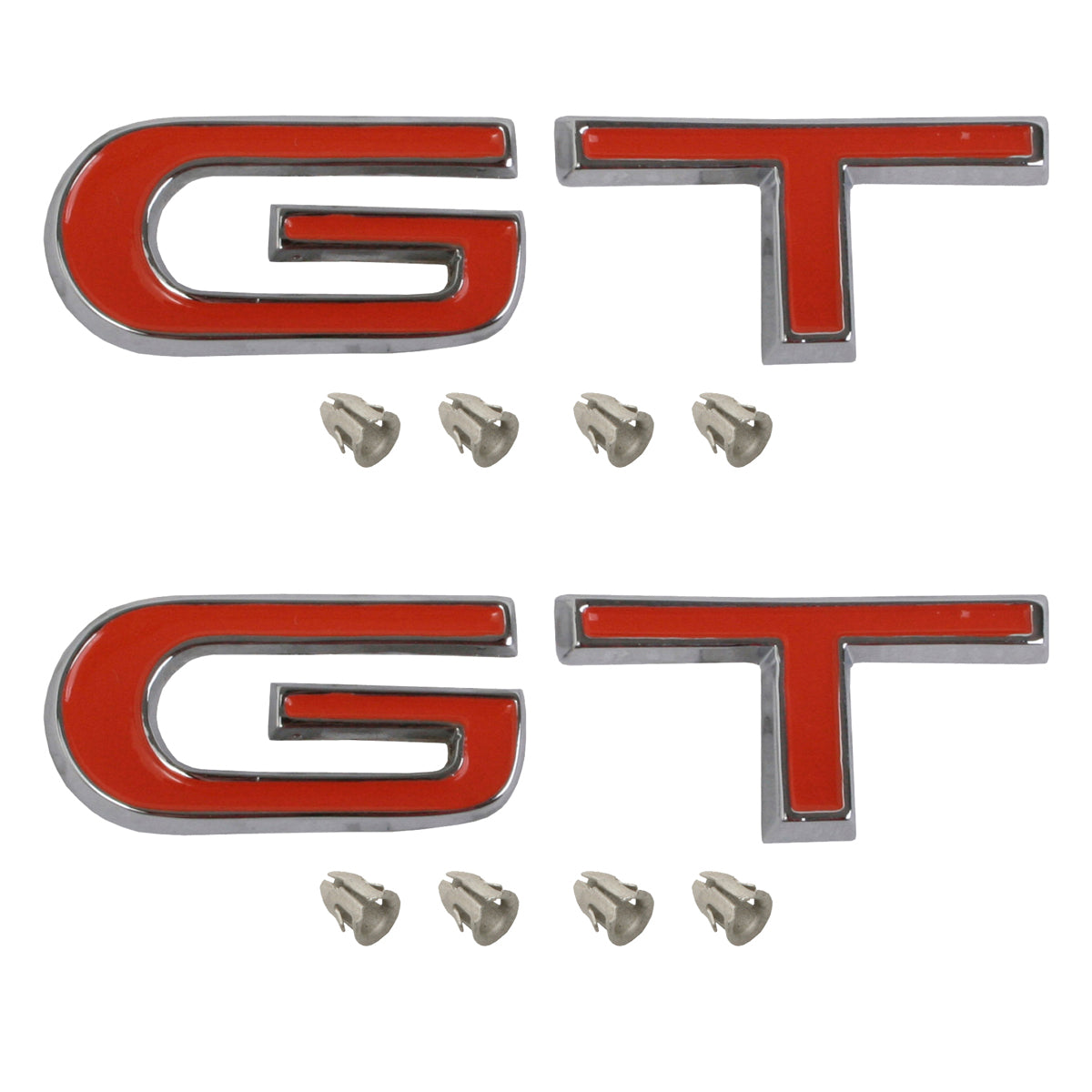 Ford 'G' 'T' Letters Badge Pair x2 Fender / Guard Set XW orange emblem GT - kB2033-a