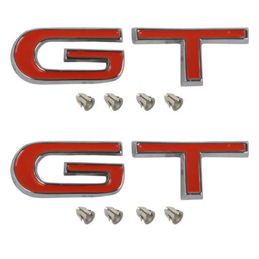 Ford 'G' 'T' Letters Badge Pair x2 Fender / Guard Set XW orange emblem GT - kB2033-a