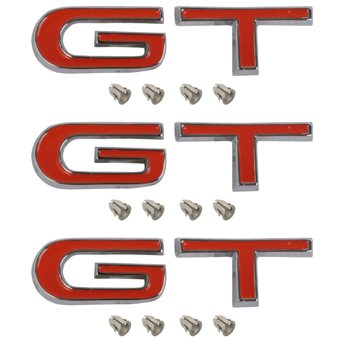 Ford 'G' 'T' Letters Badge Kit x3 Fender / Guard + Boot XW Orange Emblem GT - kB2033-b