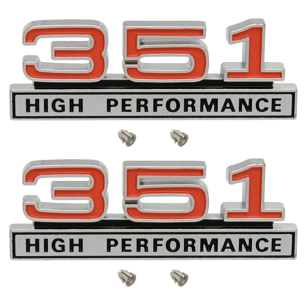 Ford '351 HIGH PERFORMANCE' Guard Badge Pair x2 XW GT Falcon emblem - kB2036x2