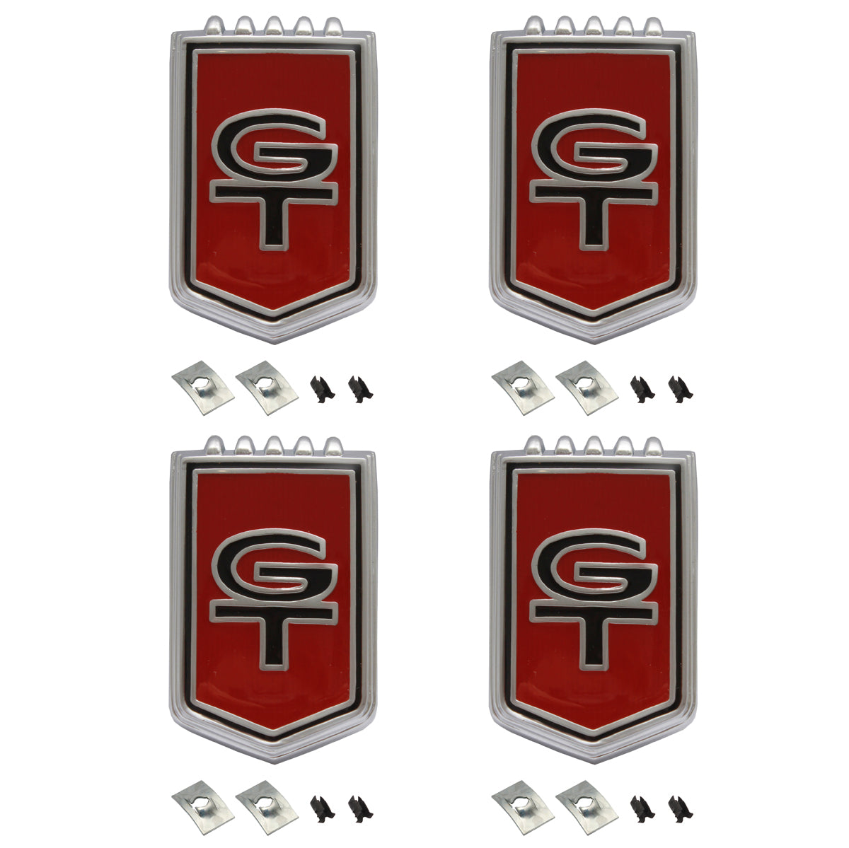Suit Ford 'GT' Shield Badge Set Fit Grille + Roof + Boot x4 XR GT - kB2037x4