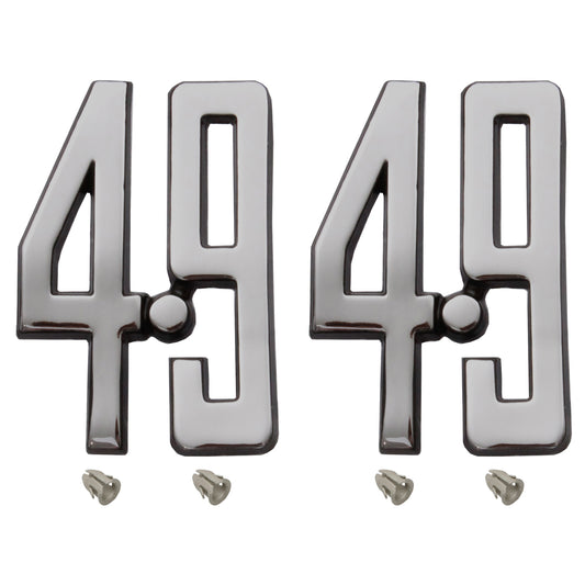 Ford 4.9 Chrome Fender / Guard Badge Pair x2 XC Falcon New Suit Any 302 V8 - kB2104x2