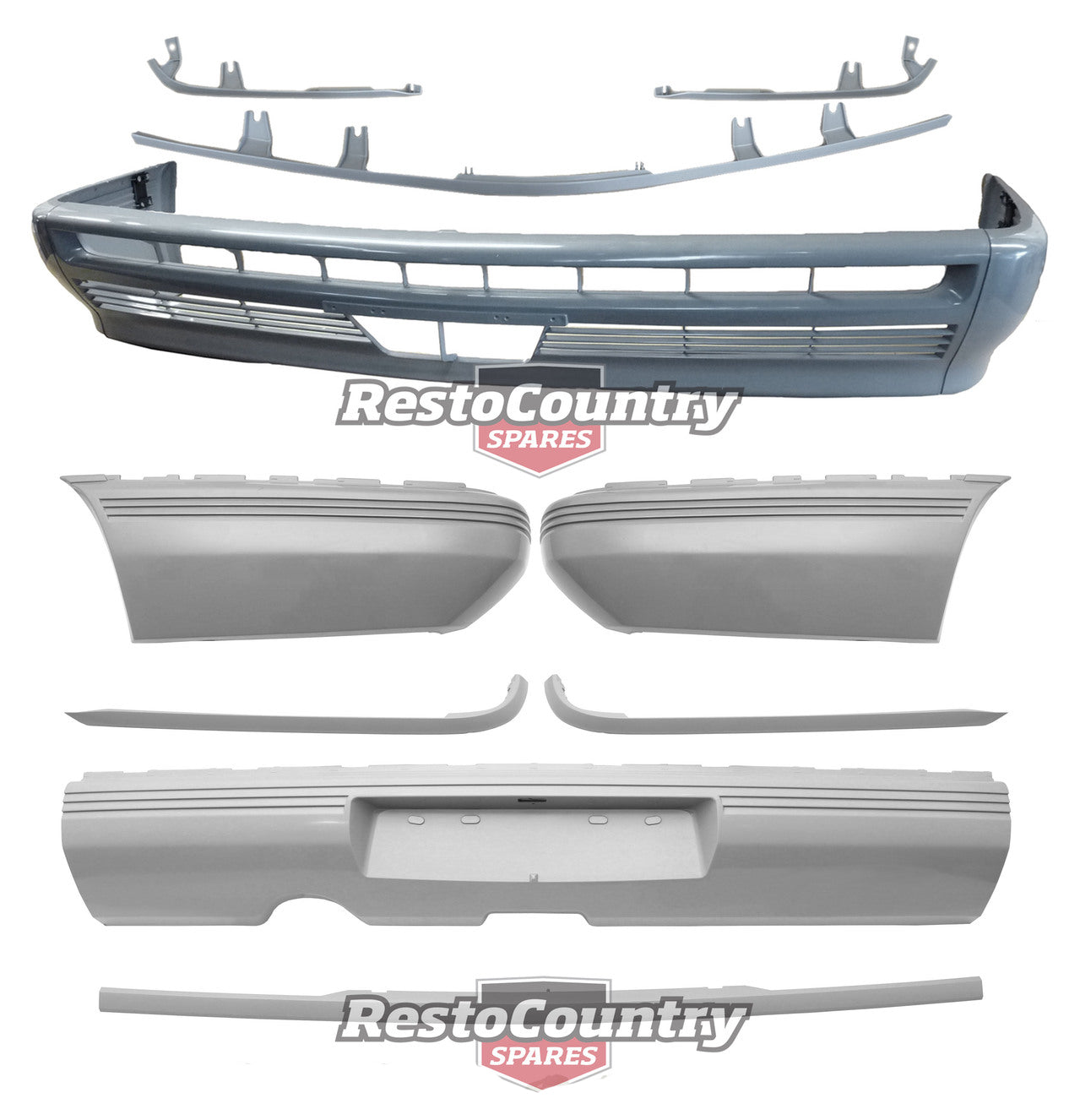 Holden Commodore FRONT + REAR Bumper Bar + Mould Kit VL SEDAN NEW trim - kBBKH-c-z