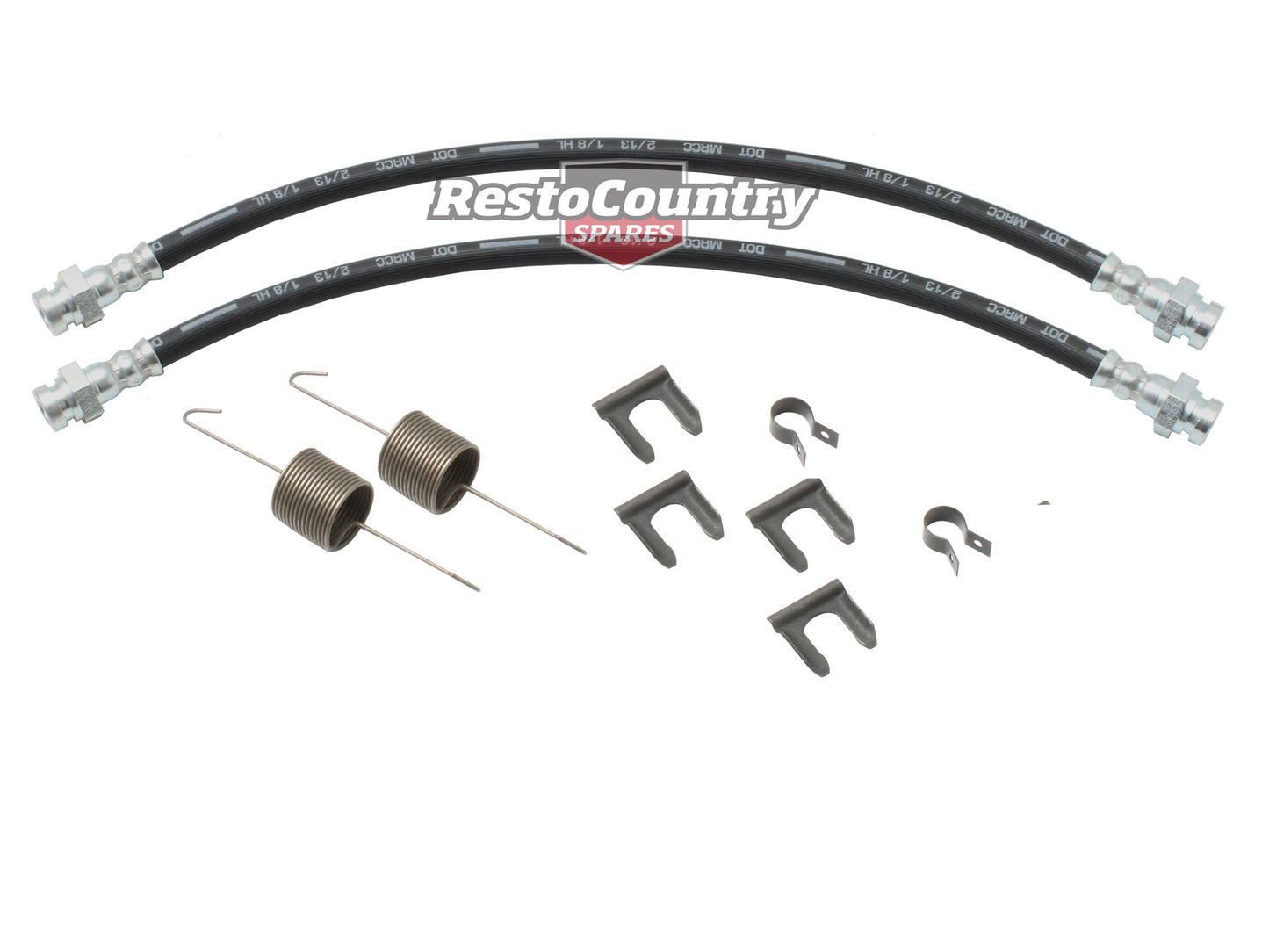 Holden Front Disc Brake Hose + Clips PAIR FE FC FB EK HD HR HK HT HG rubber line - kBH1003x2