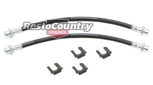 Holden Torana FRONT Brake Caliper Hose PAIR + FREE CLIPS LC LJ Suit Disc rubber - kBHC-5239-b