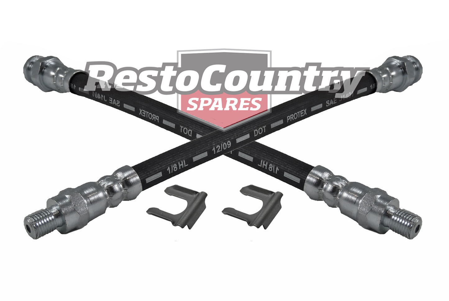 Holden REAR Disc Brake Flex Hose PAIR HJ HX HZ + FREE CLIPS rotor pad rubber line - kBHC-5278-a