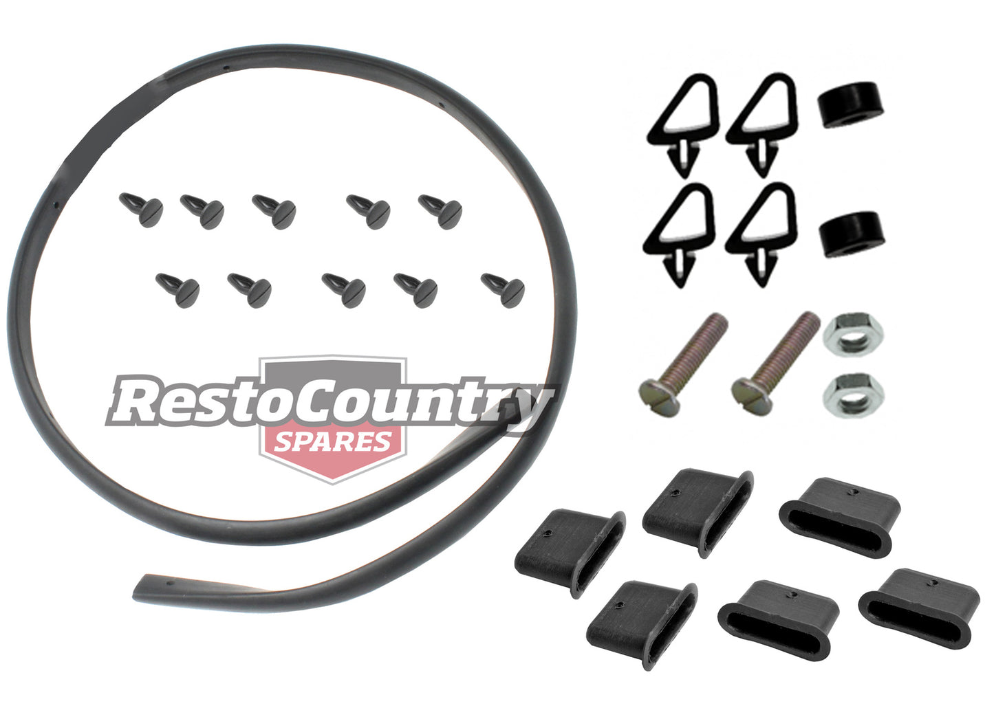 Holden Torana Bonnet Lacing Rubber + Bump + Cowl Plug Kit LH LX UC firewall - kBL106A-b