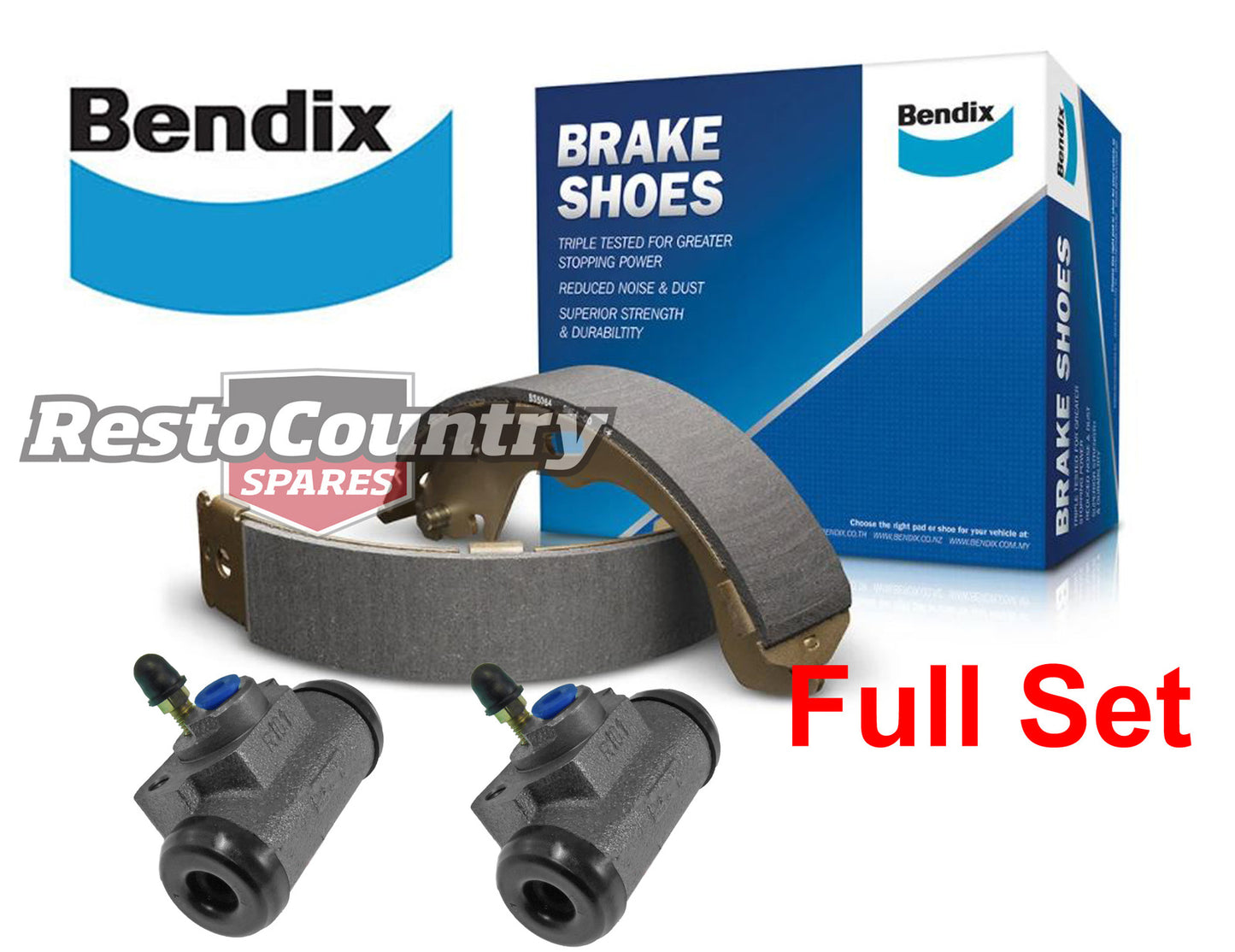 Rear Drum Brake Shoe & Wheel Cylinder Kit (W/ Drum Front) Holden EJ EH - kBS1174-c