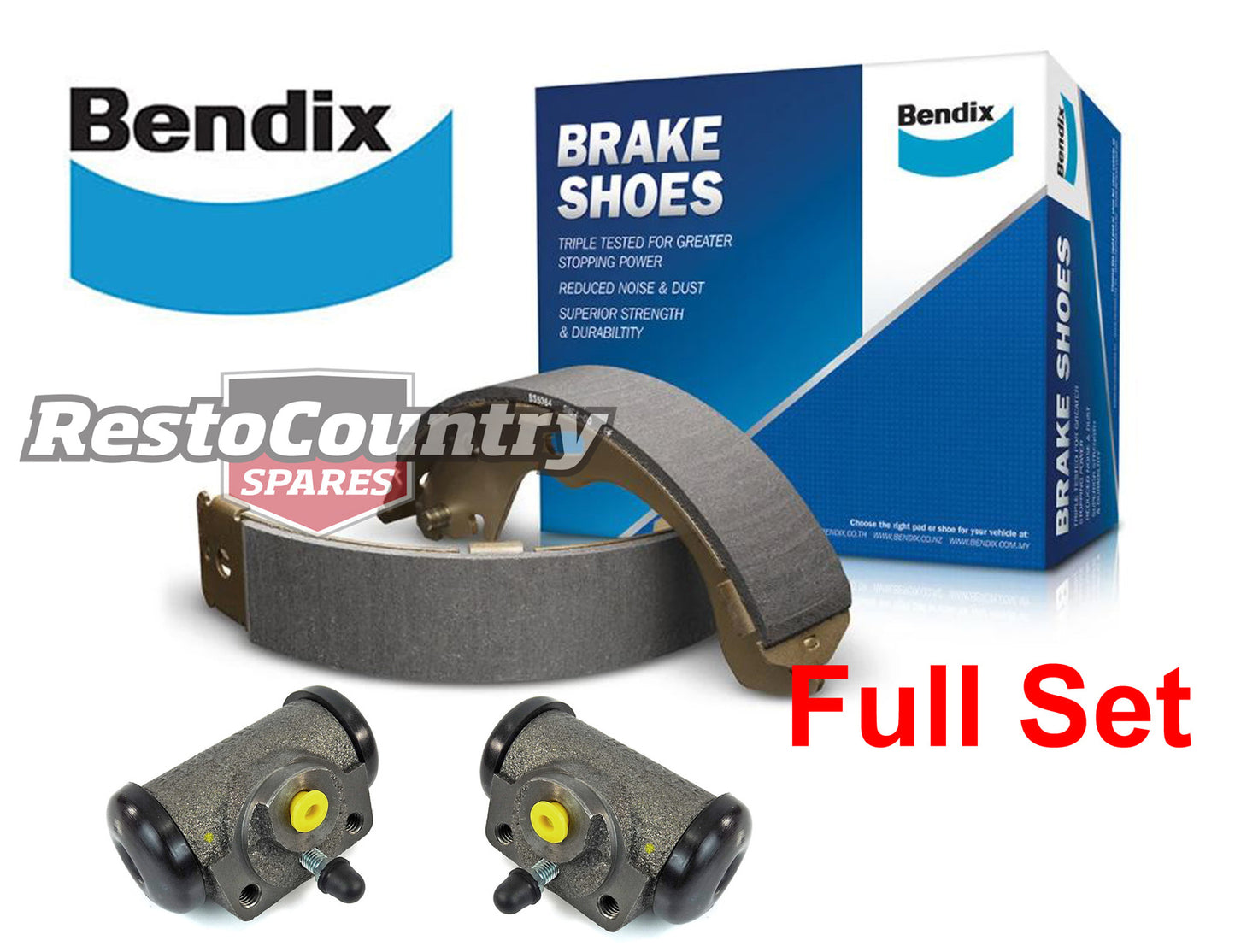 Rear Drum Brake Shoes & Wheel Cylinders Kit Ford XR XT XW XY XA XB ZA-ZG - kBS1271-a