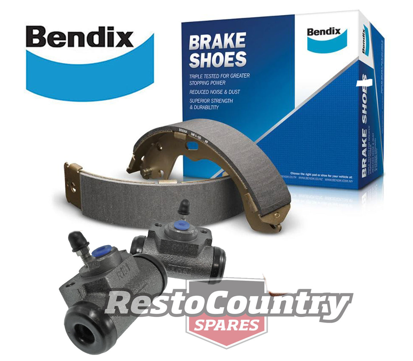 Rear Drum Brake Shoes & Wheel Cylinder Kit (W/ Disc Front) Holden LH LX UC Torana - kBS1174-b