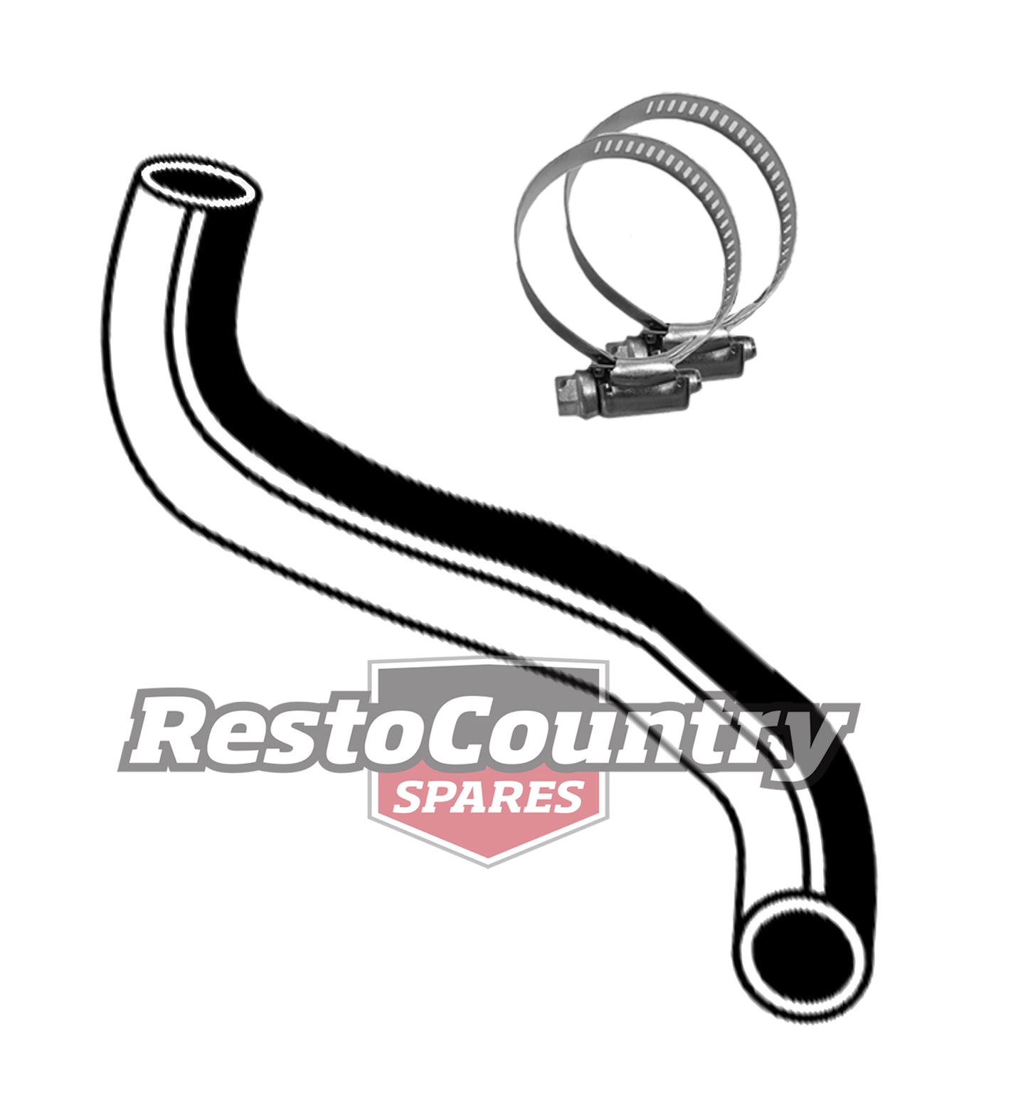 Holden Service Radiator Hose Lower + Clamps HZ 6Cyl WITH Power Steering 202 3.3 - kCH1161-a